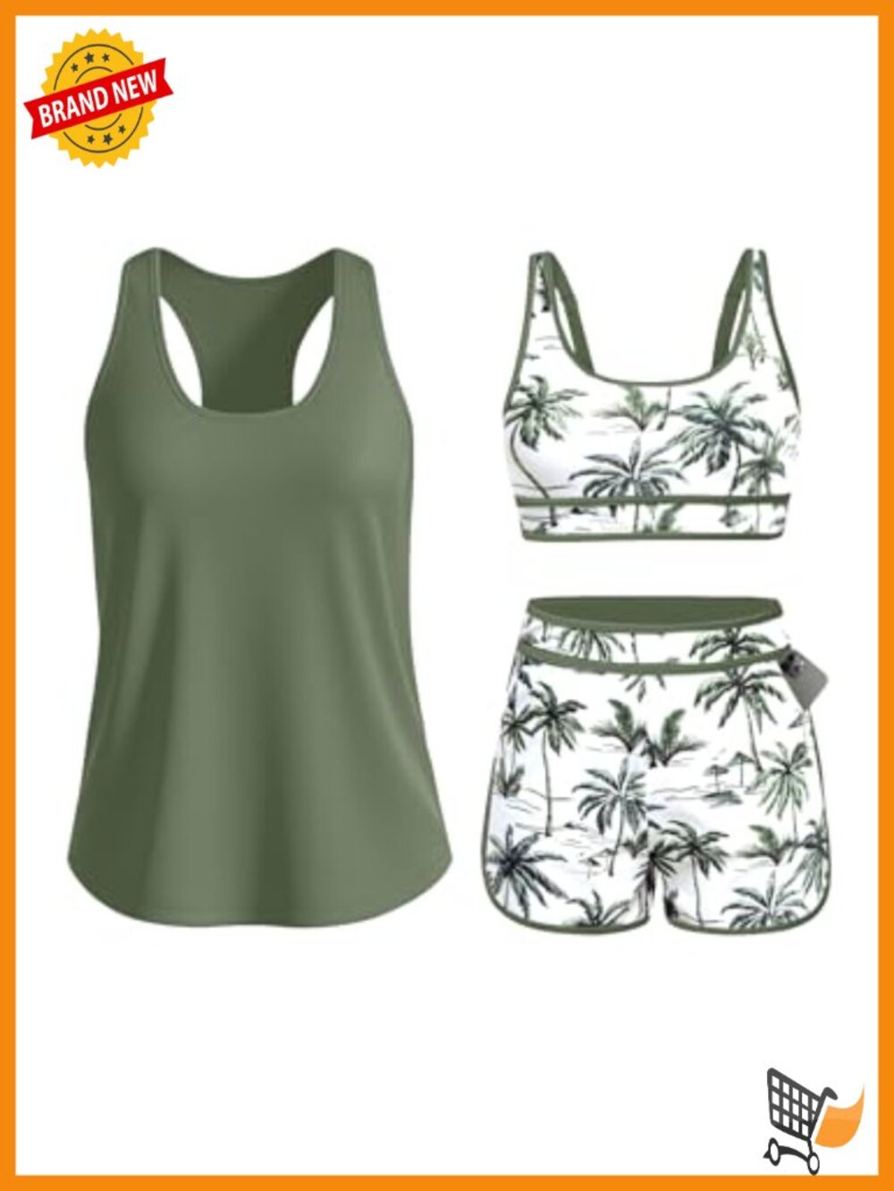 Tankini Swimsuits for Women 3 Piece Tummy Control Modest Boyshorts